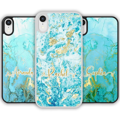 Cover telefono marmo blu oro - cover,